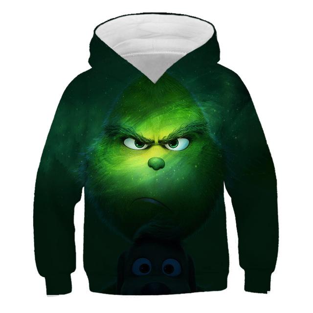 MINISO 2025 Kerst Grin-Chi Hoodie Kleding voor Kinderen Jongens Meisjes Mode Hoodie Lange Mouw Top Oversized Streetwear Vintage Jas met Capuchon 11-12 Years