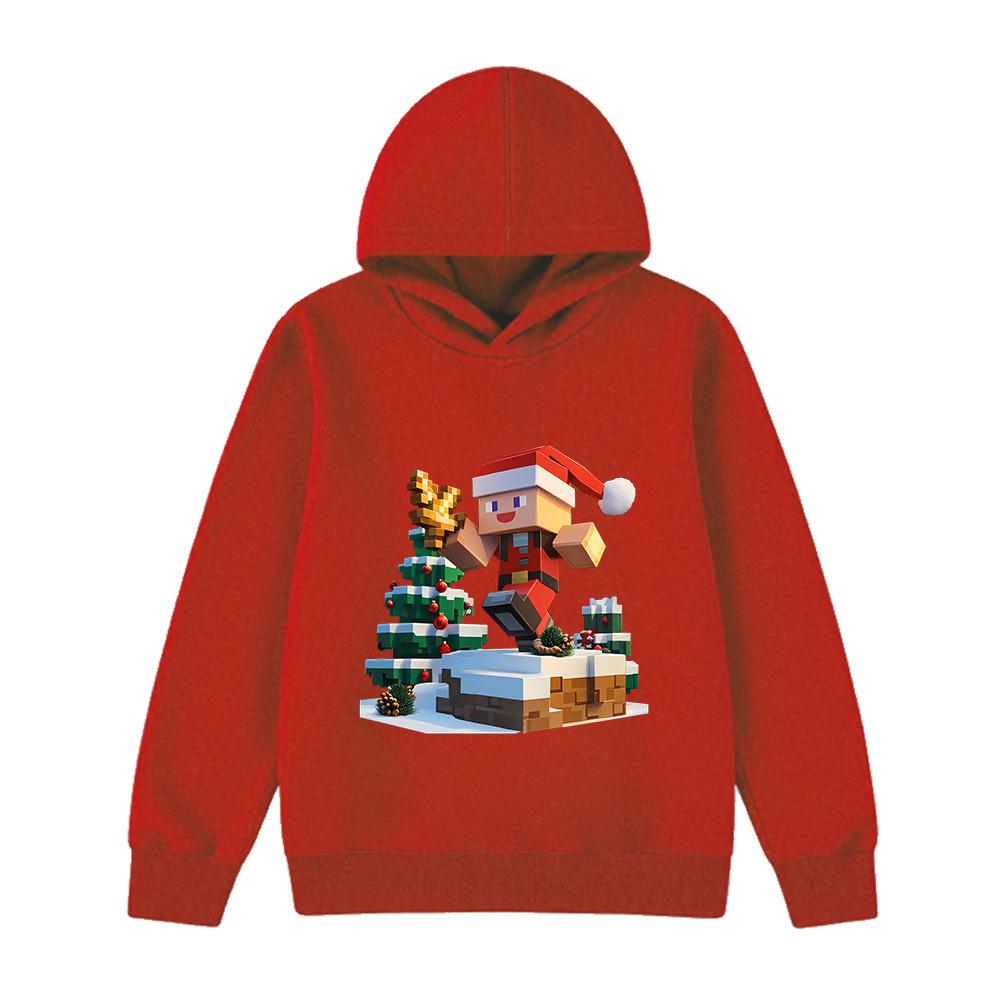 MINISO Minecraft Kerstman Kersttrui leeftijd 4-14 Pullover Sweatshirt voor Kinderen Jongens Meisjes Kerstcadeau Kostuum cartoonprint Nieuwjaarscadeau 140