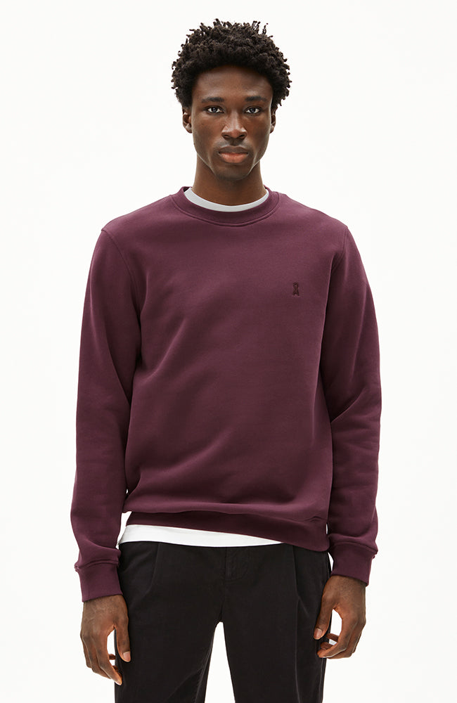ARMEDANGELS Herren vegan Sweatshirt Baaro Dunkel Cranberry