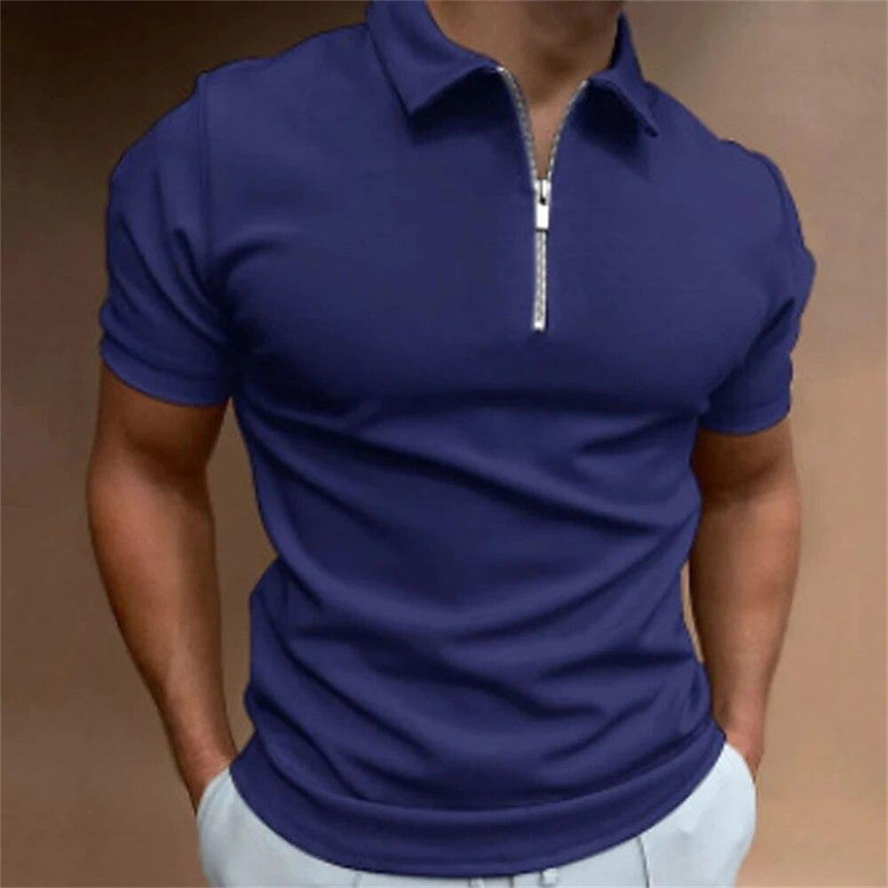 Colorful Supply Eenvoudig poloshirt voor heren Effen golfkleding Dagelijks casual Poloshirts met rits van hoge kwaliteit Zomer Ademend Sneldrogend Herenkleding 5XL