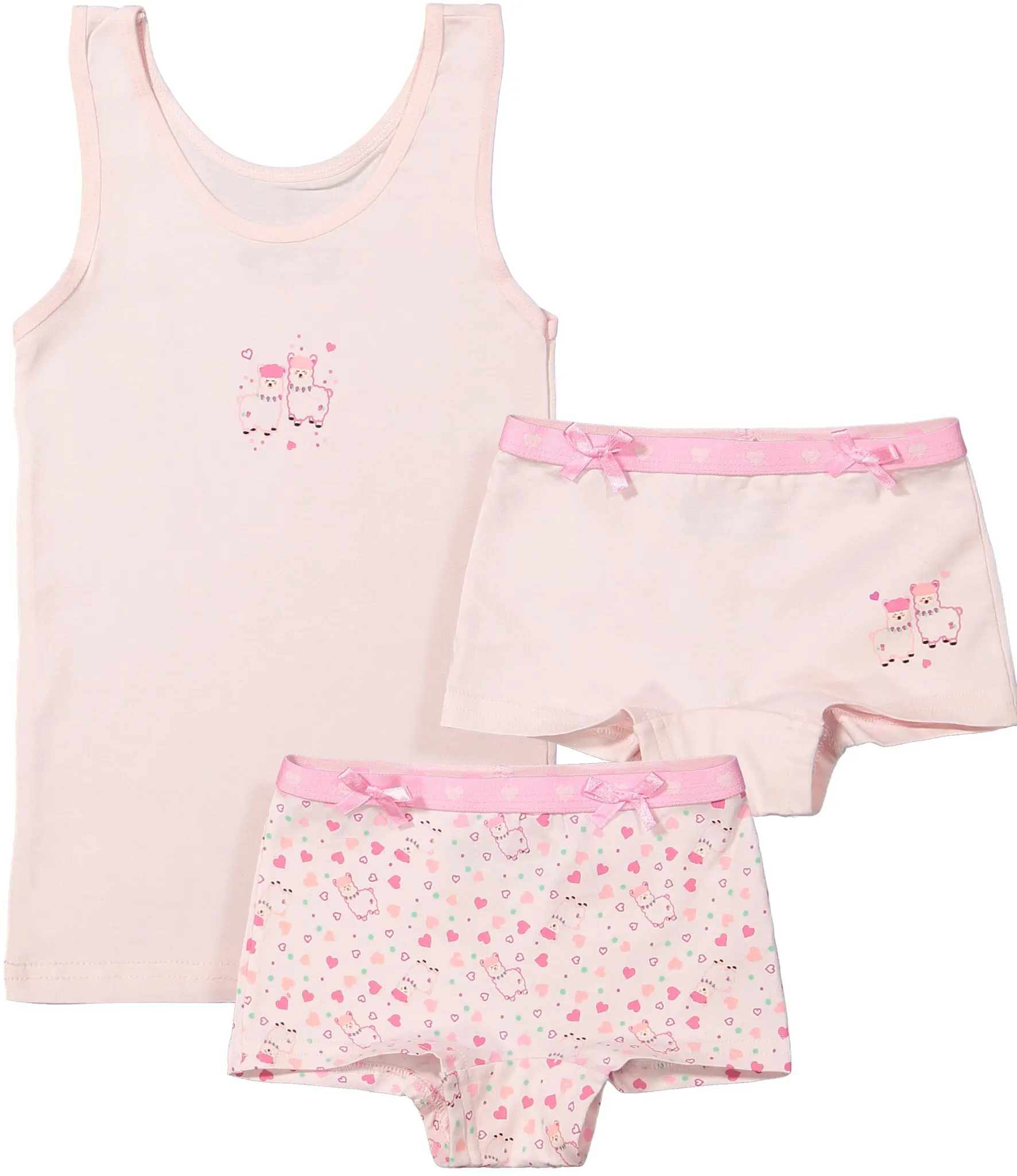 Funderwear/Fun2wear Funderwear meisjes ondergoed - meisjes setje - Alpaca - 2 Boxershorts en hemd setje kind