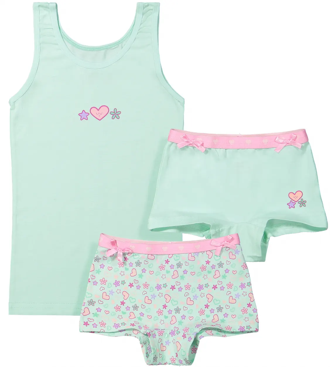 Funderwear/Fun2wear Funderwear meisjes ondergoed meisjes setje - Sweetheart - Boxershorts en hemd setje meisjes - Katoen