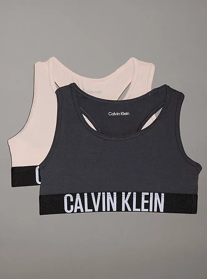 Calvin Klein 2-pak meisjes Top - Ebony - Meisjes BH top katoen