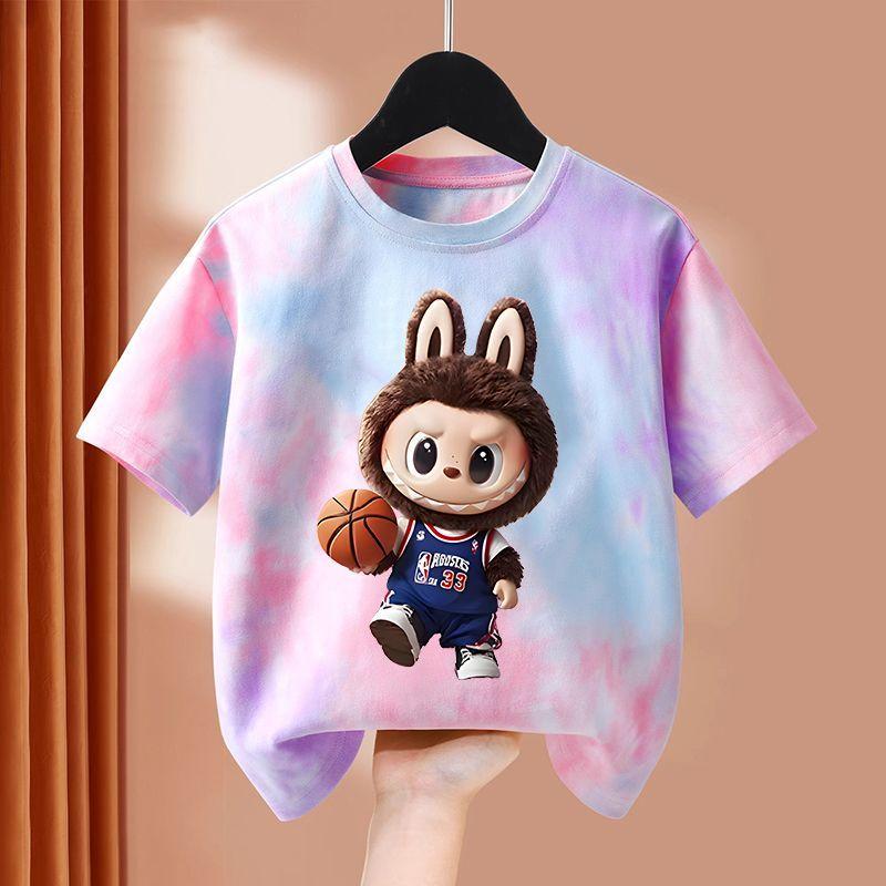 CarrieWardrobe Kleurrijk Kinder Cartoon Basis T-shirt, Zomerjurk voor Meisjes, 100% Puur Katoen Korte Mouw T-shirt 120
