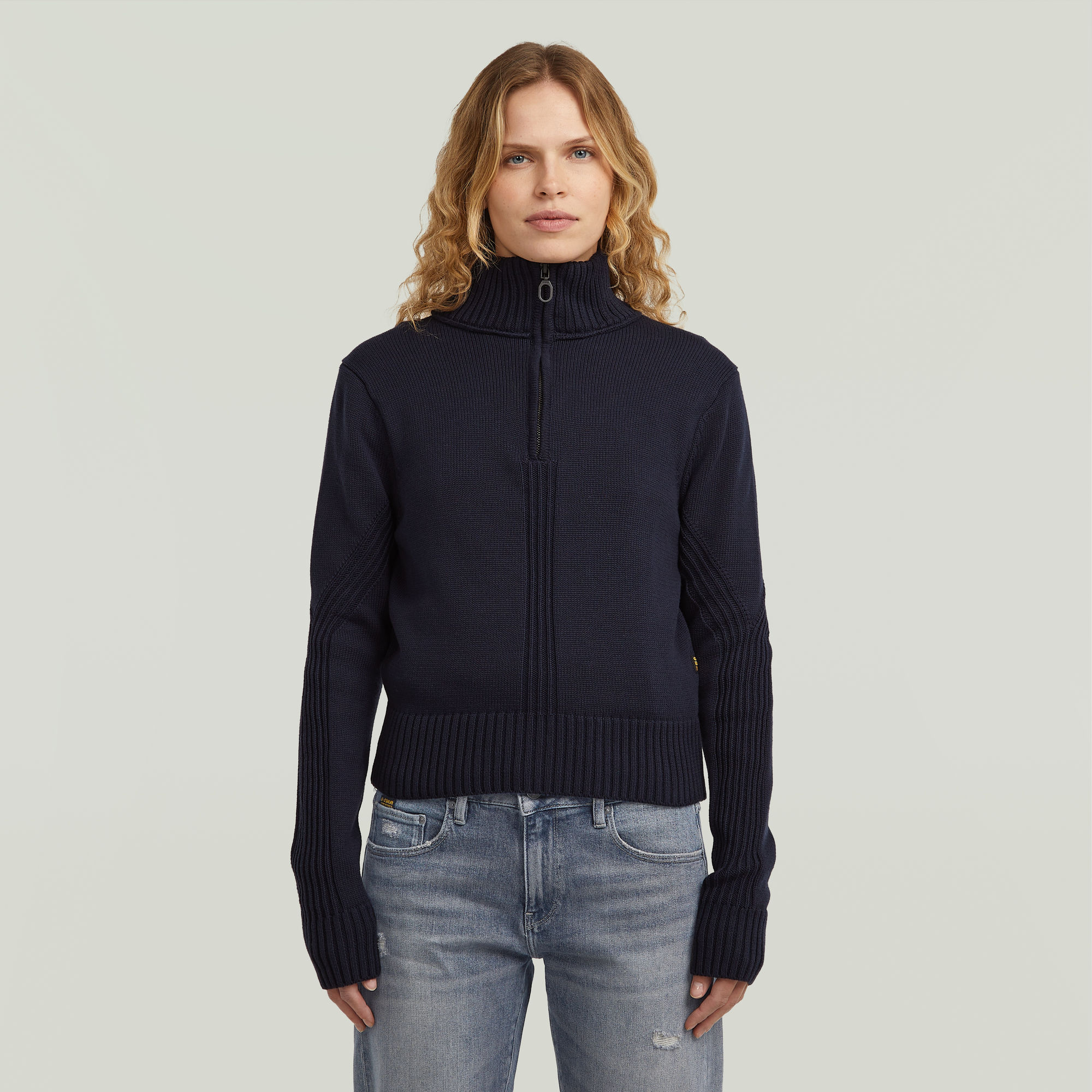 G-Star RAW Milano Half Zip Knit - Donkerblauw - Dames