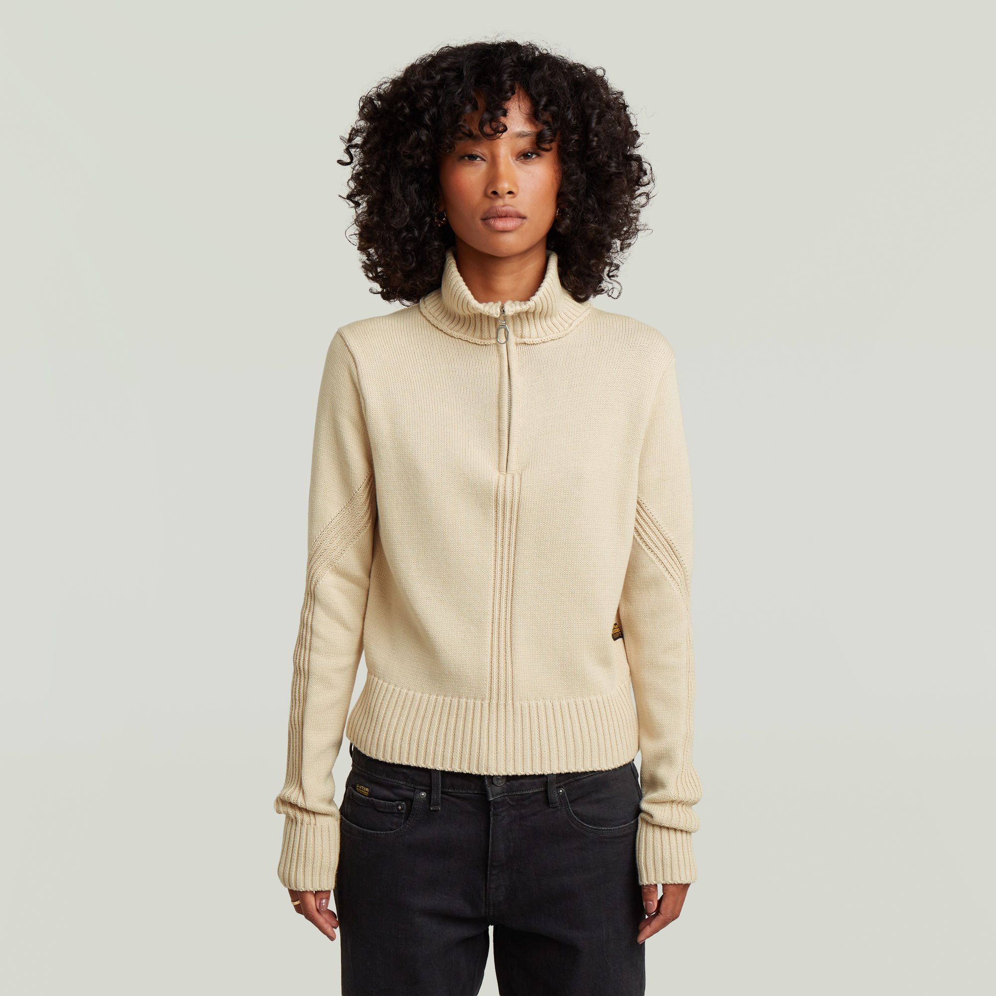G-Star RAW Milano Half Zip Knit - Wit - Dames