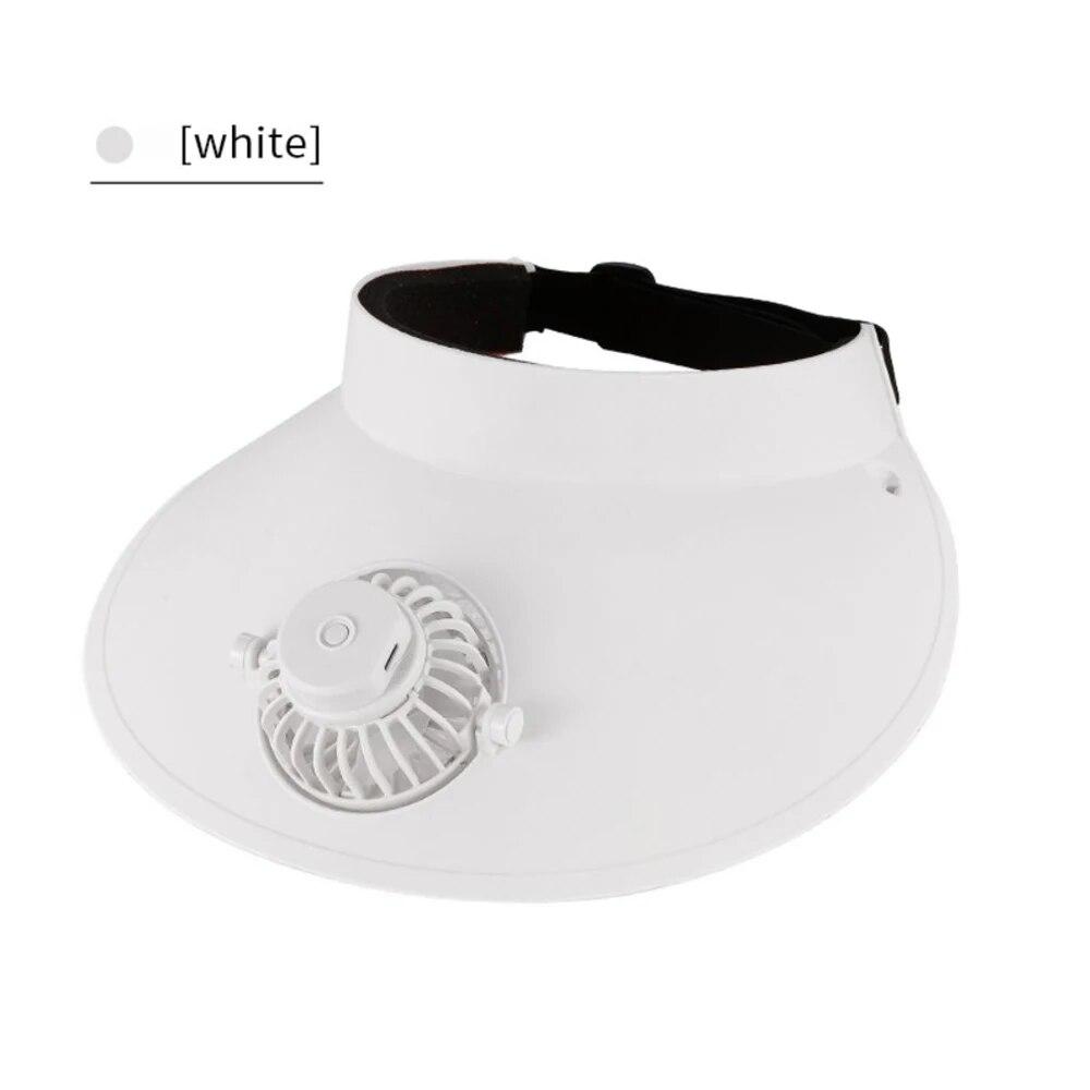 NATAWA 1pc Fan Cap Zomer Zonnescherm Zonnebrandcrème Ventilator Buiten USB Stroomkabel Hoed Ventilator Zomerbenodigdheden Drie Snelheid Wind