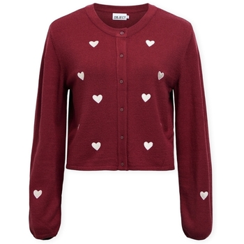 Object Vest  Thess Knit - Cabernet/Birch