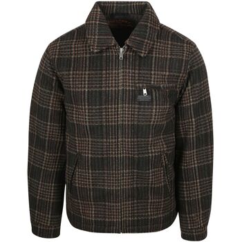 Superdry Sweater  Overshirt Wool Blend Ruit Bruin