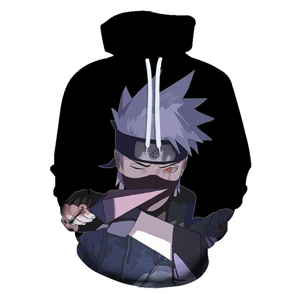 Bobby3 Anime Naruto Hooded Sweatshirts Heren truien Hatake Kakashi 3D Hoodies Streetwear Unisex M