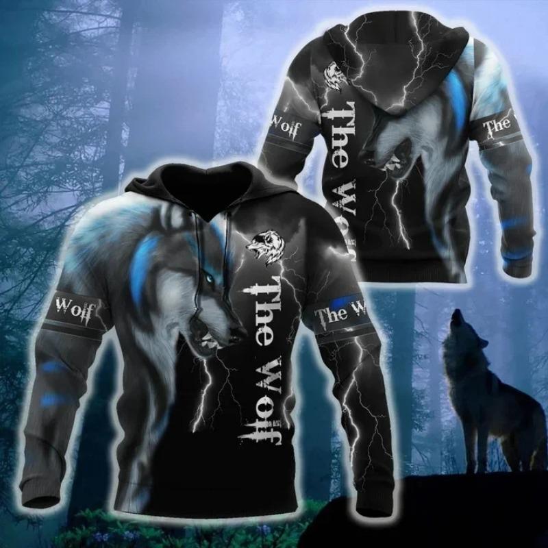 ETST0013 Herfst en winter heren hoodies dieren wolf patroon 3D print lange mouwen losse straat mode trui herenkleding 6XL 2XL