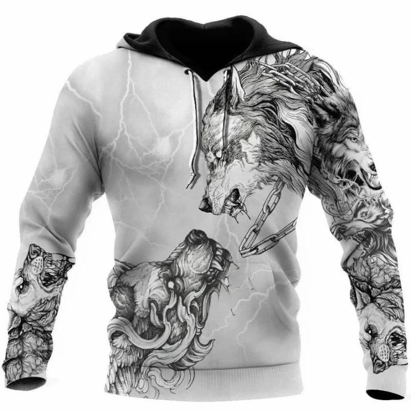 ETST0013 Herfst en winter heren hoodies dieren wolf patroon 3D print lange mouwen losse straat mode trui herenkleding 6XL 4XL