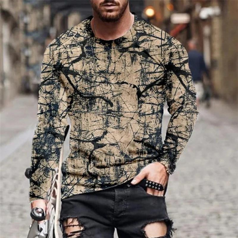 Bobby 2 Heren T-shirts met ronde hals en lange mouwen 3D Herfstprint Top Tee Losse Vrije Tijd Oversized Casual Sweatshirt Herenkleding 5XL