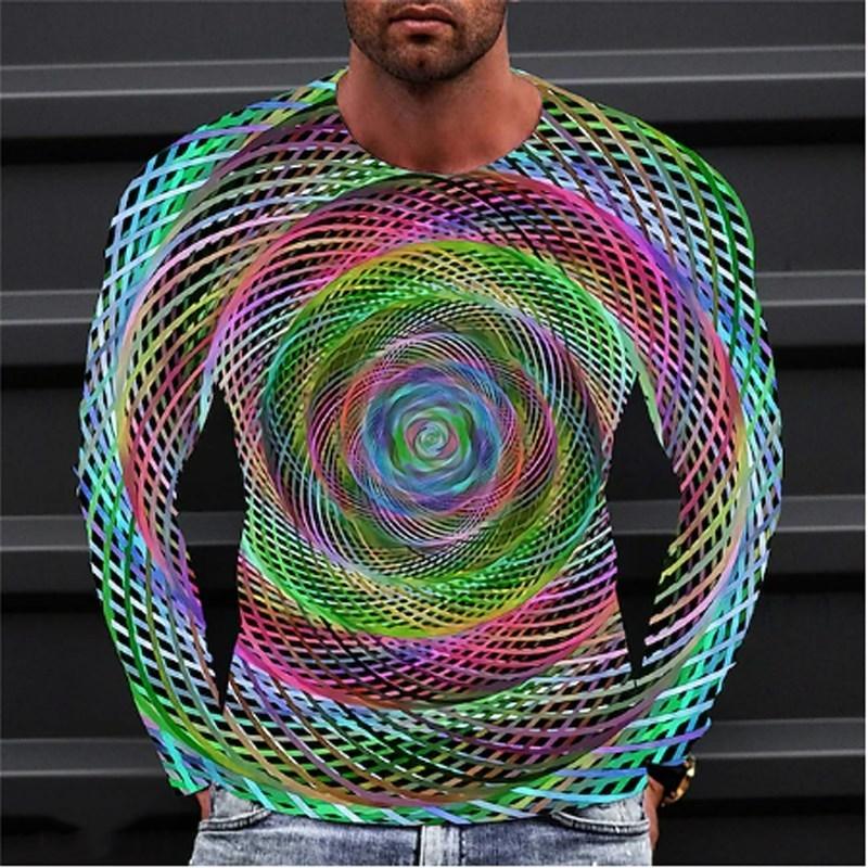 Bobby 2 Heren T-shirts met ronde hals en lange mouwen 3D Herfstprint Top Tee Losse Vrije Tijd Oversized Casual Sweatshirt Herenkleding 2XL