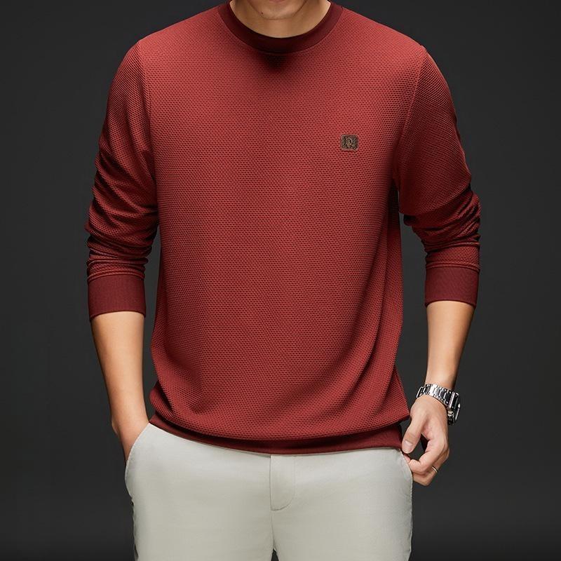 Yoghurt Herfst en winter Nieuwe heren breigoed Ronde hals All-Match trui Heren warme lange onderbroek Top Bottoming Shirt Heren top 4XL
