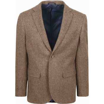 Suitable Blazer  Colbert Herringbone Merinowol Lichtbruin