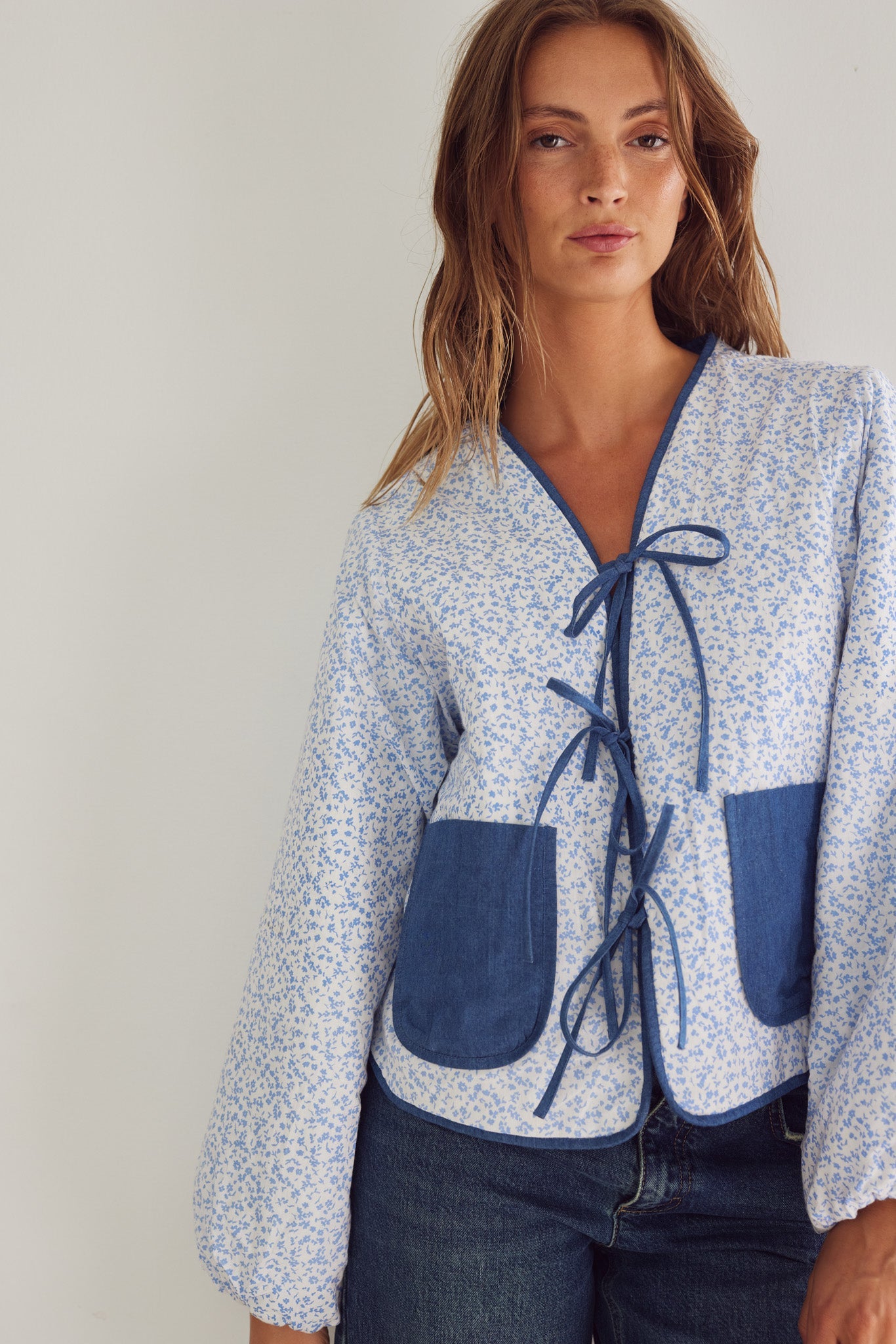 Noella Lori Jacket Calla Denim Print