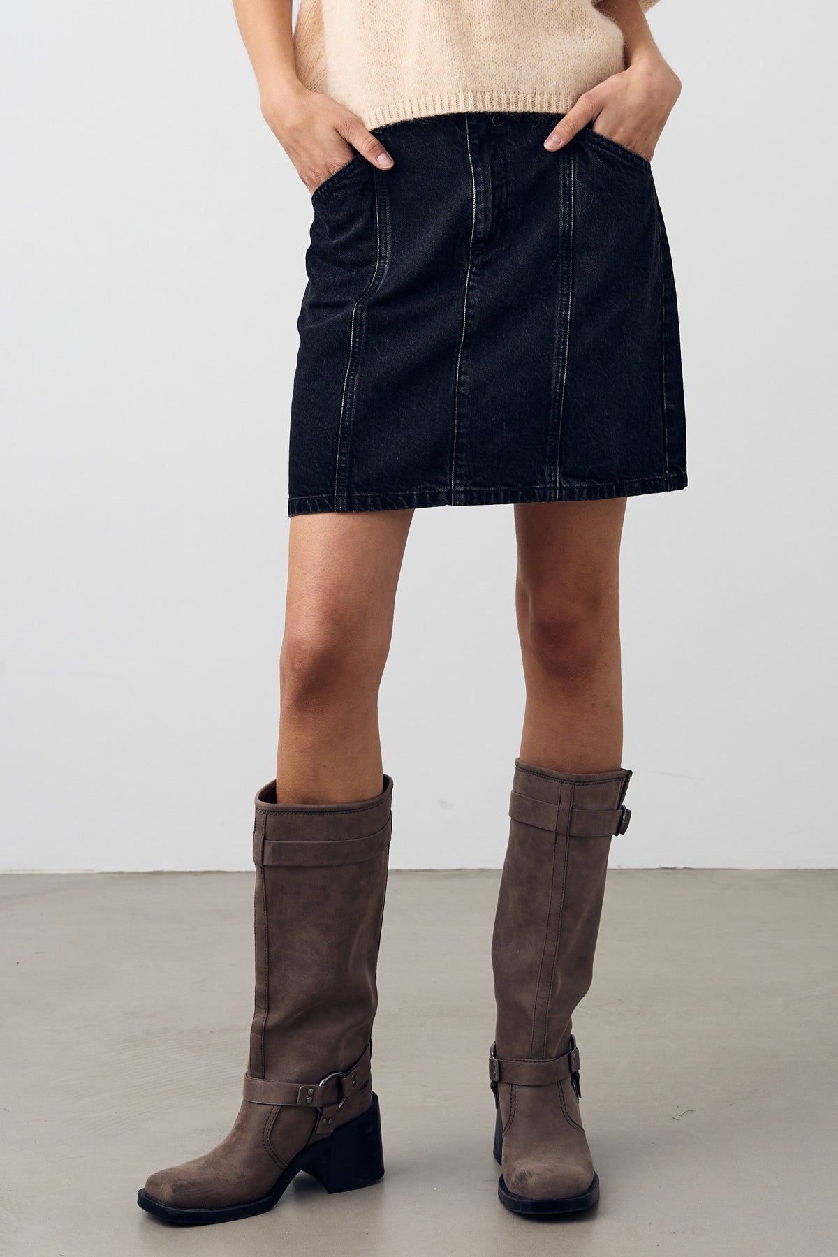 Noella Karissa Skirt Black Wash