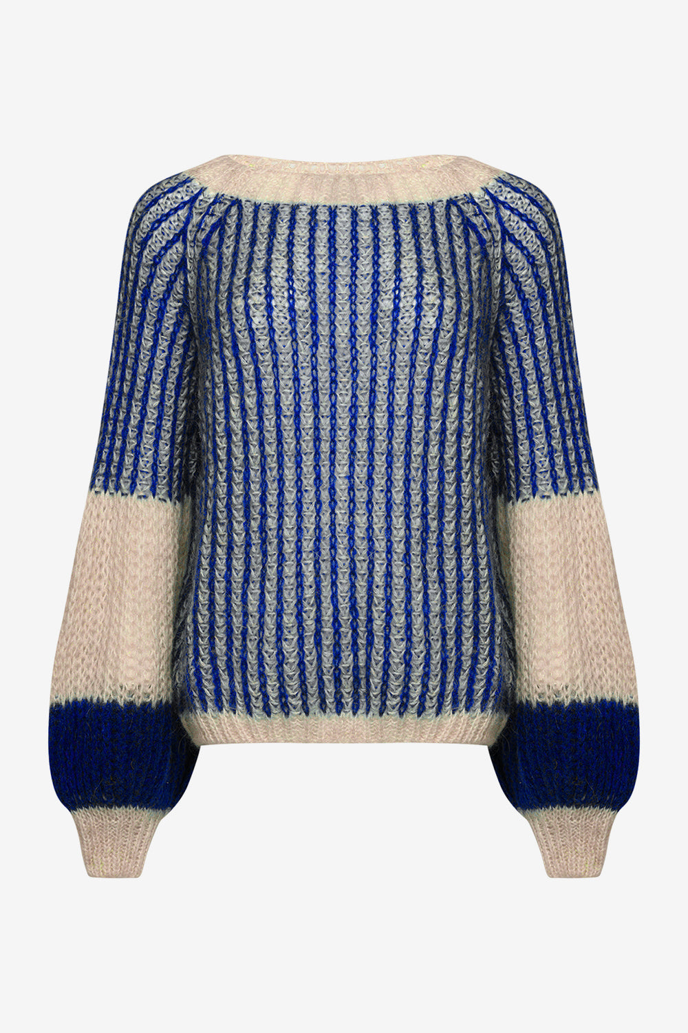 Noella Liana Knit Sweater Cream/Cobalt Blue