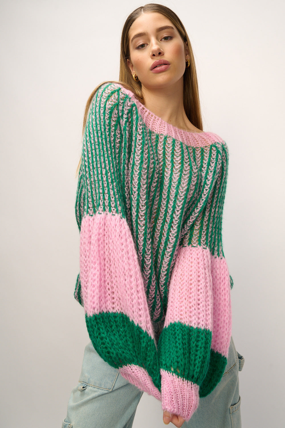 Noella Liana Knit Sweater Green Bubblegum