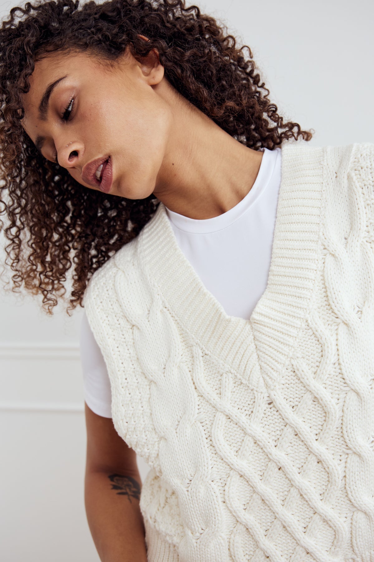 Noella Gio Knit Vest Ivory
