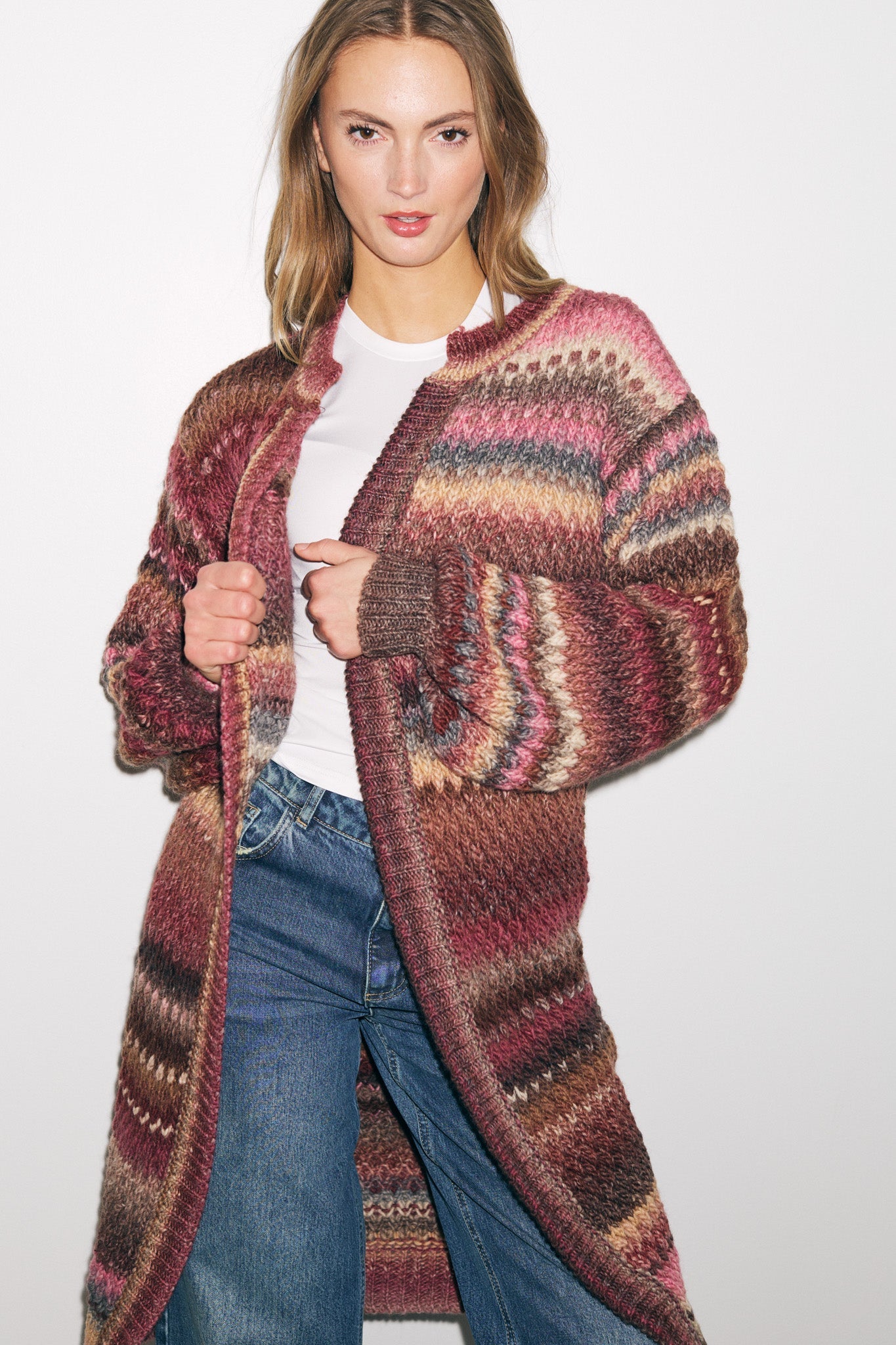 Noella Gio Knit Cardigan Rust Mix