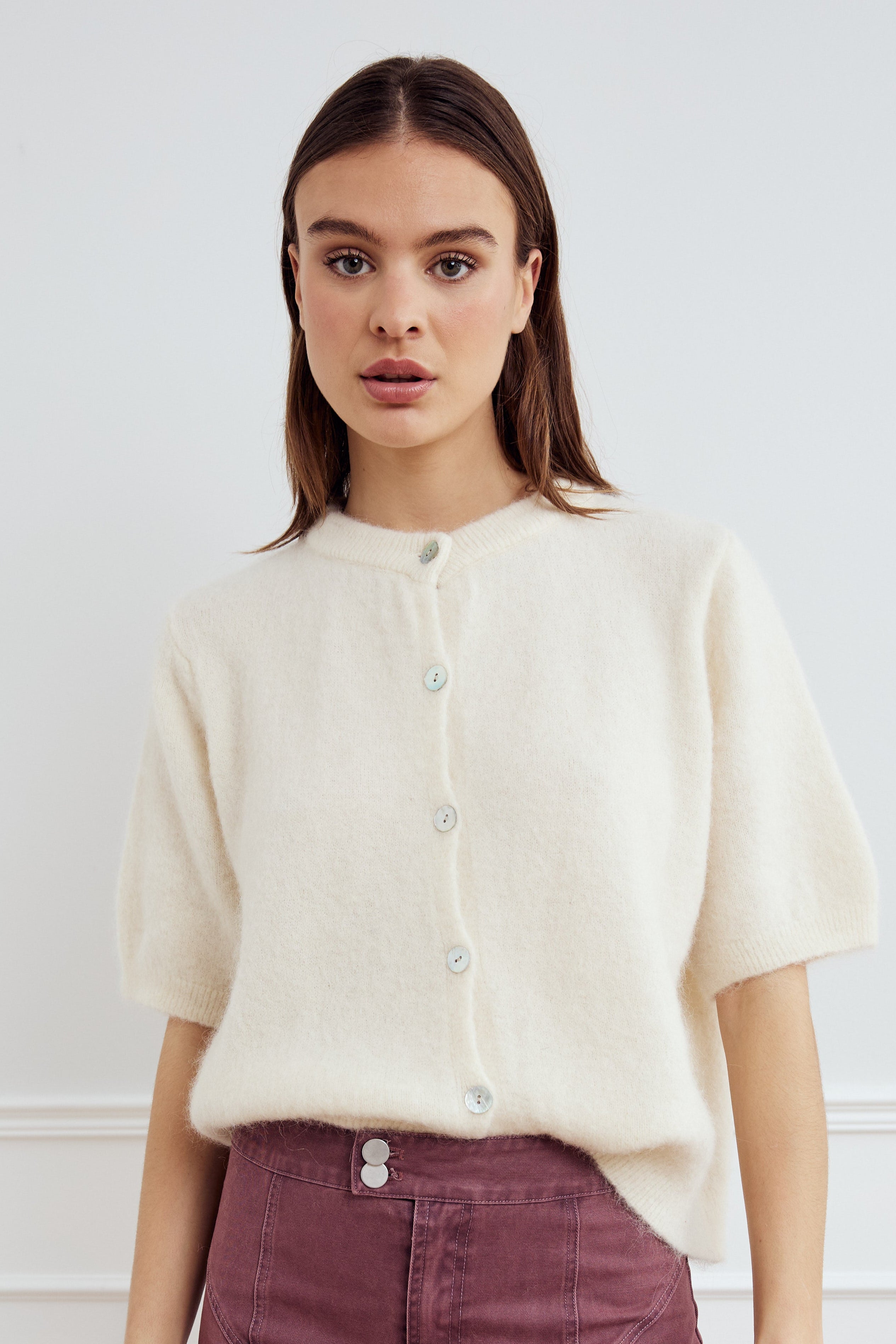 Noella Kae SS Knit Cardigan Oyster