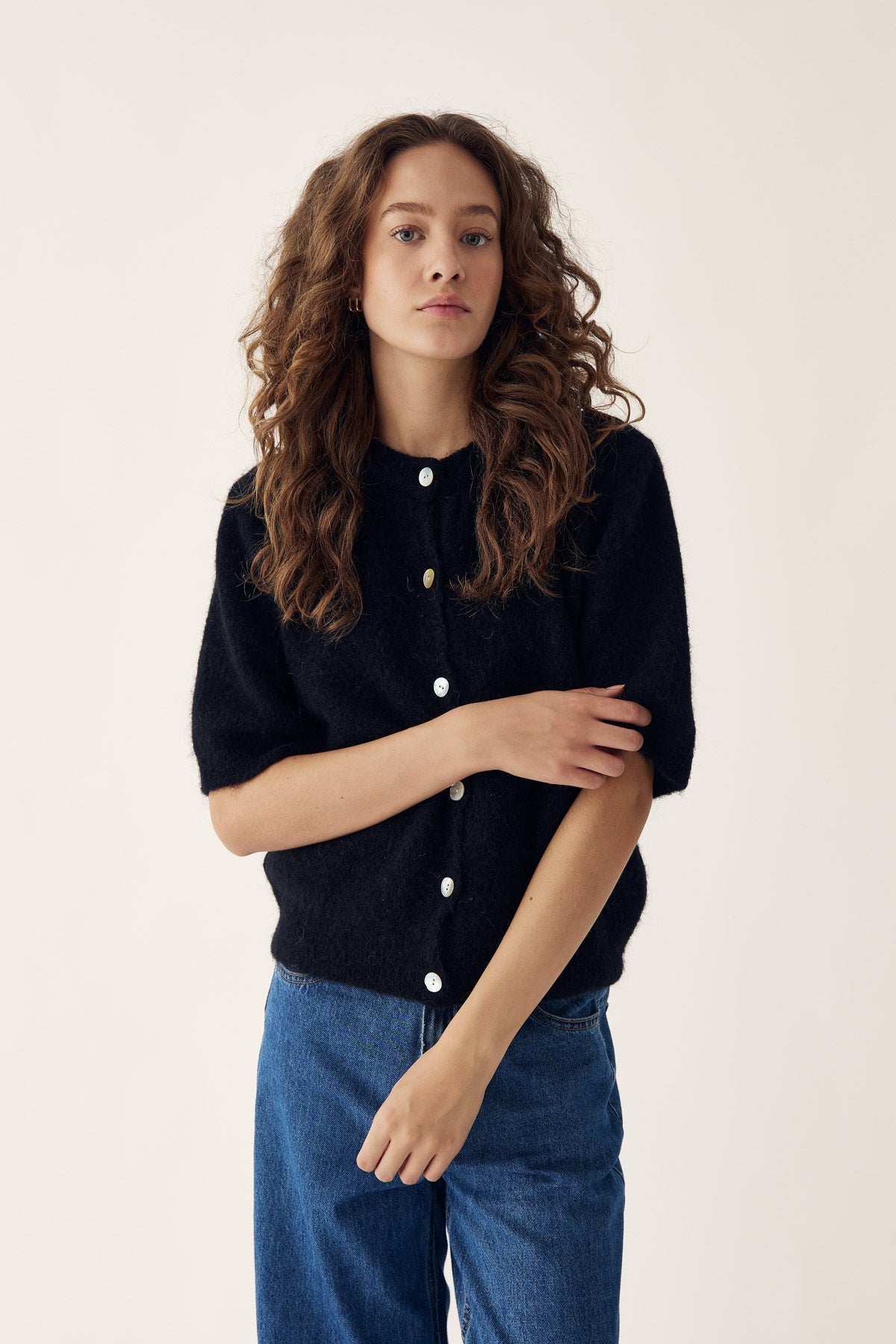 Noella Kae SS Knit Cardigan Black