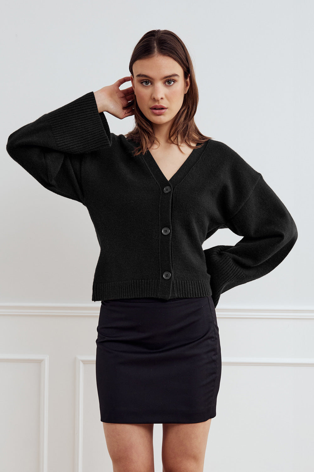 Noella Lenyx Knit Cardigan Black
