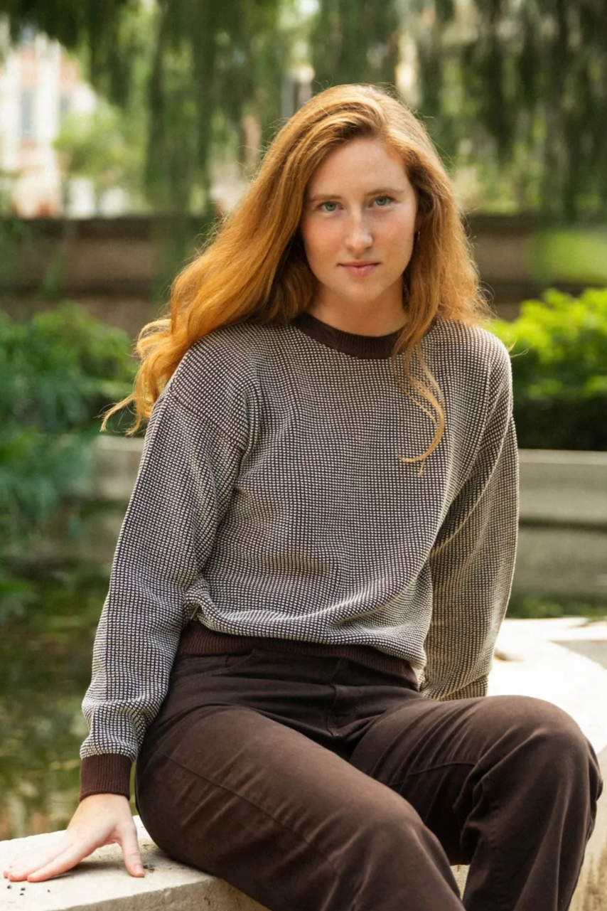 Clotsy Damen vegan Pullover Selene Braun