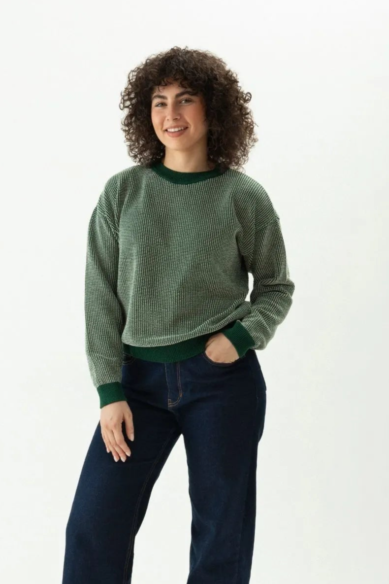 Clotsy Damen vegan Pullover Selene GrÃ¼n