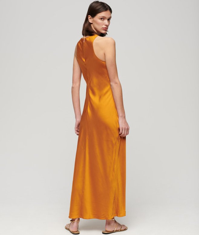 Superdry Satijnen Racer Midi-jurk Geel