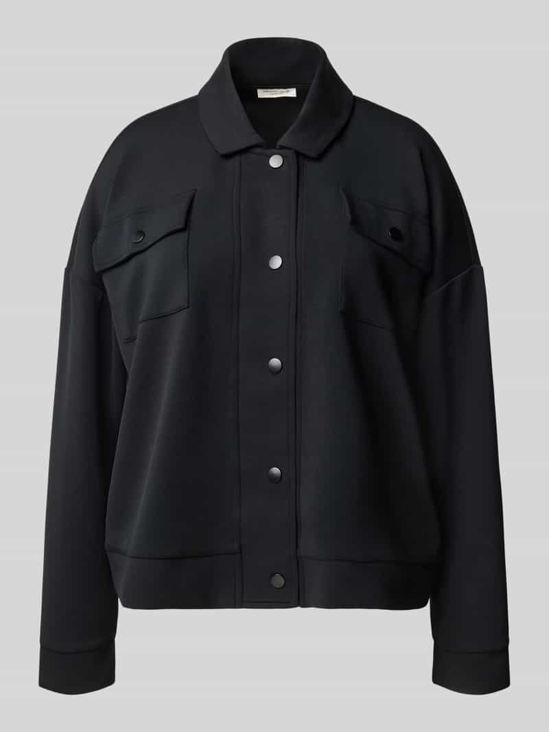 Christian Berg Woman Sweatjack met platte kraag en borstzakken