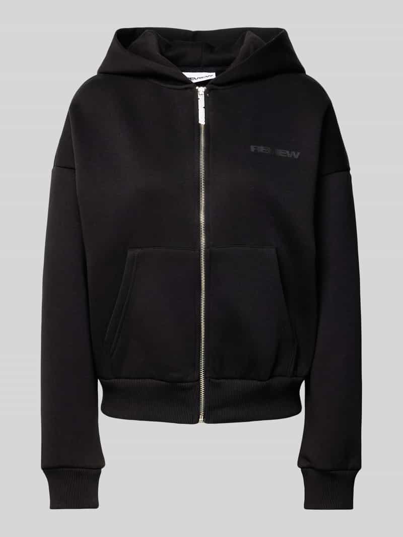 Review Oversized sweatjack met labelprint