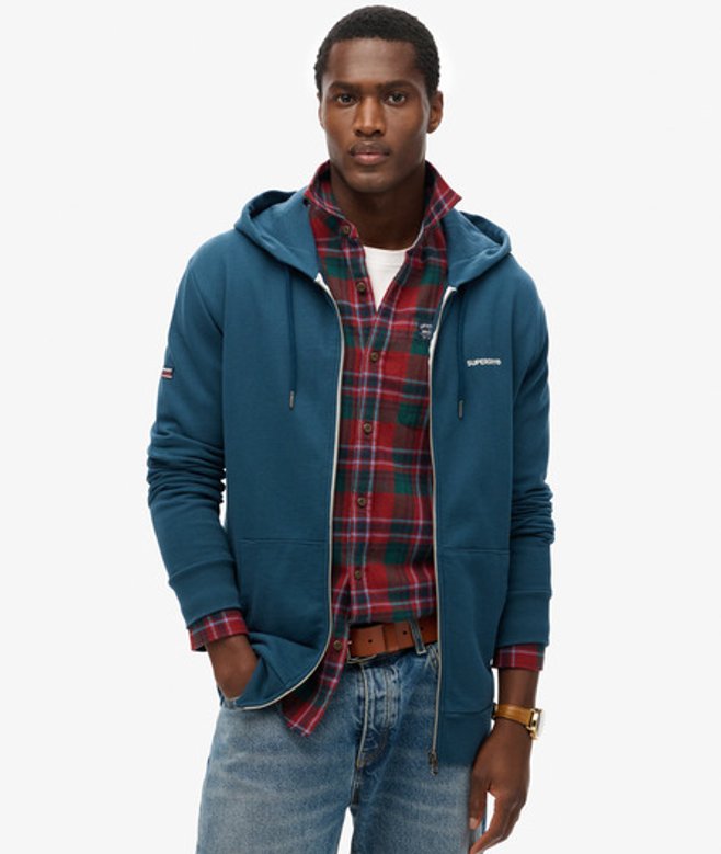 Superdry Effen Hoodie met Rits Blauw