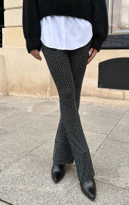Jurkjes Janine Flared Broek Polkadots Zwart