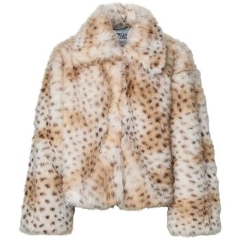 Pieces Blazer  17164286 PCPLUSH SHORT FLUFFY-CLOUD DANCER LEOPARD