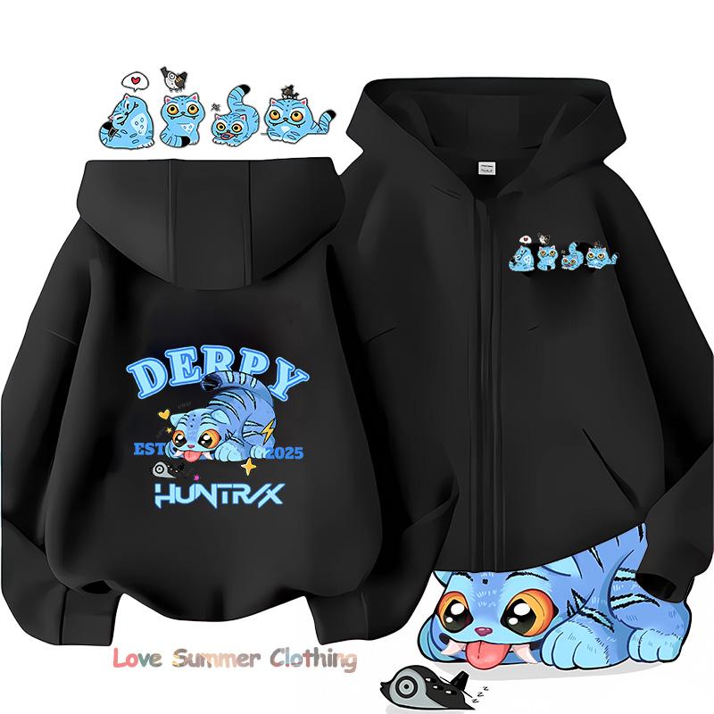MINISO Huntrix Meisjes hoodie met rits Kpop Demon Hunters Meisjes Herfst Jas met Capuchon Rits Herfst RUMI MIRA ZOEY DERPY pullover casual hoodie 130