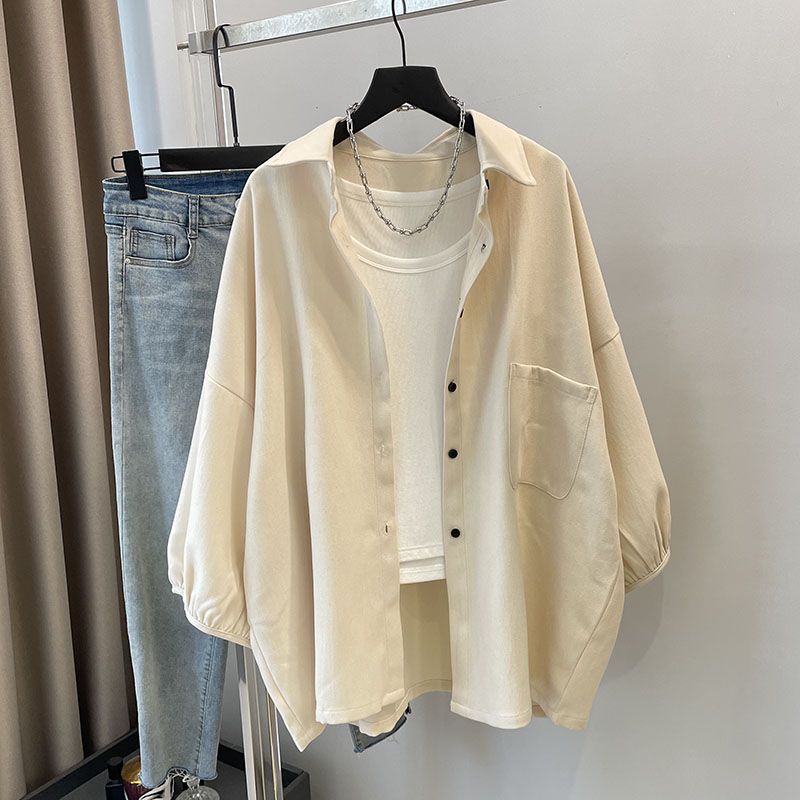 21top Losse en casual oversized cardigan voor dames, lente- en herfststijl in Hong Kong met grote maten en relaxte pasvorm XXL abrikoos