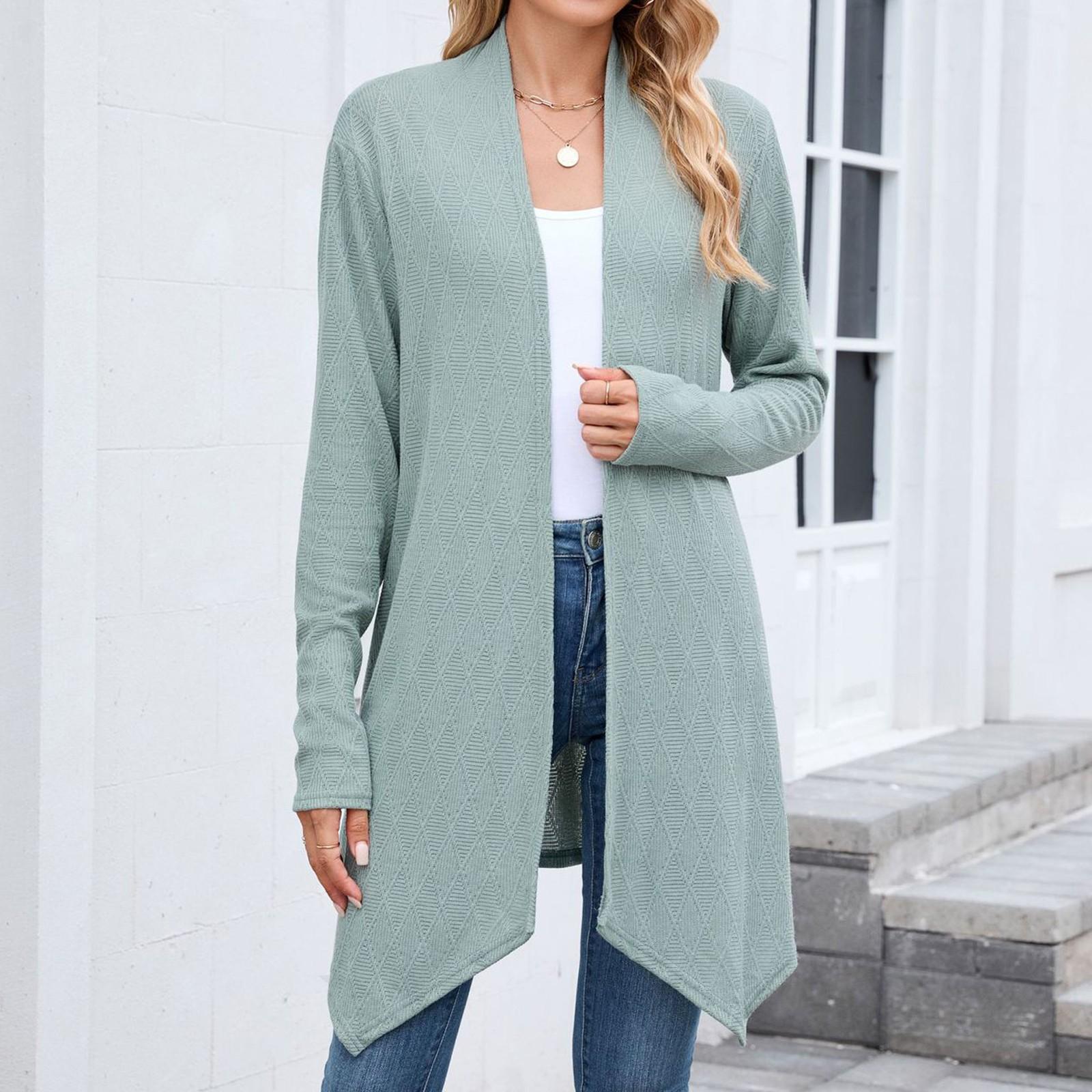 BeautifulJoy Dames Dames Casual Mode Gebreid Vest Lange Jas M wit