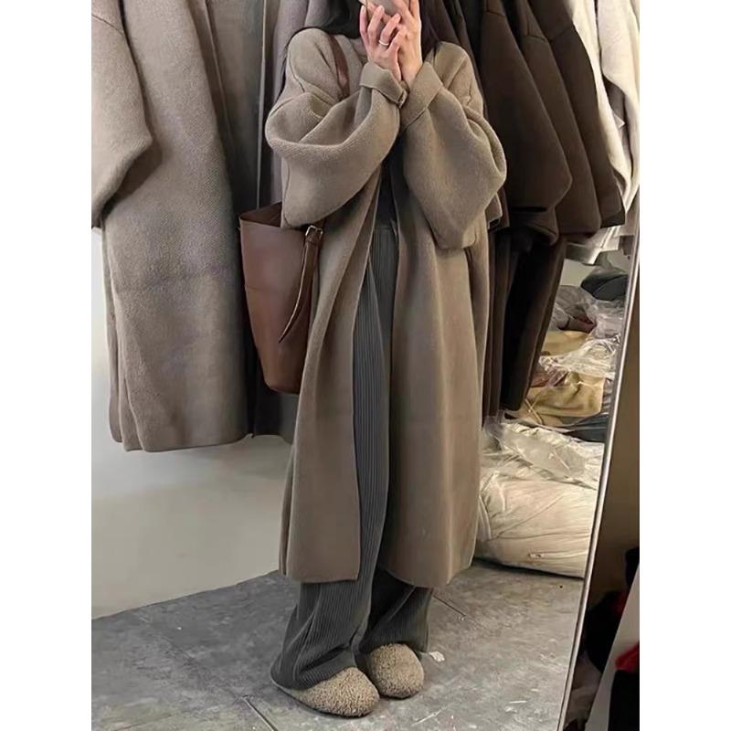 CANVAUS Herfst en winter damestrui Premium Sense lange trui Los ontwerp Niche Lui windjack vest Jack Tops One Size koffie