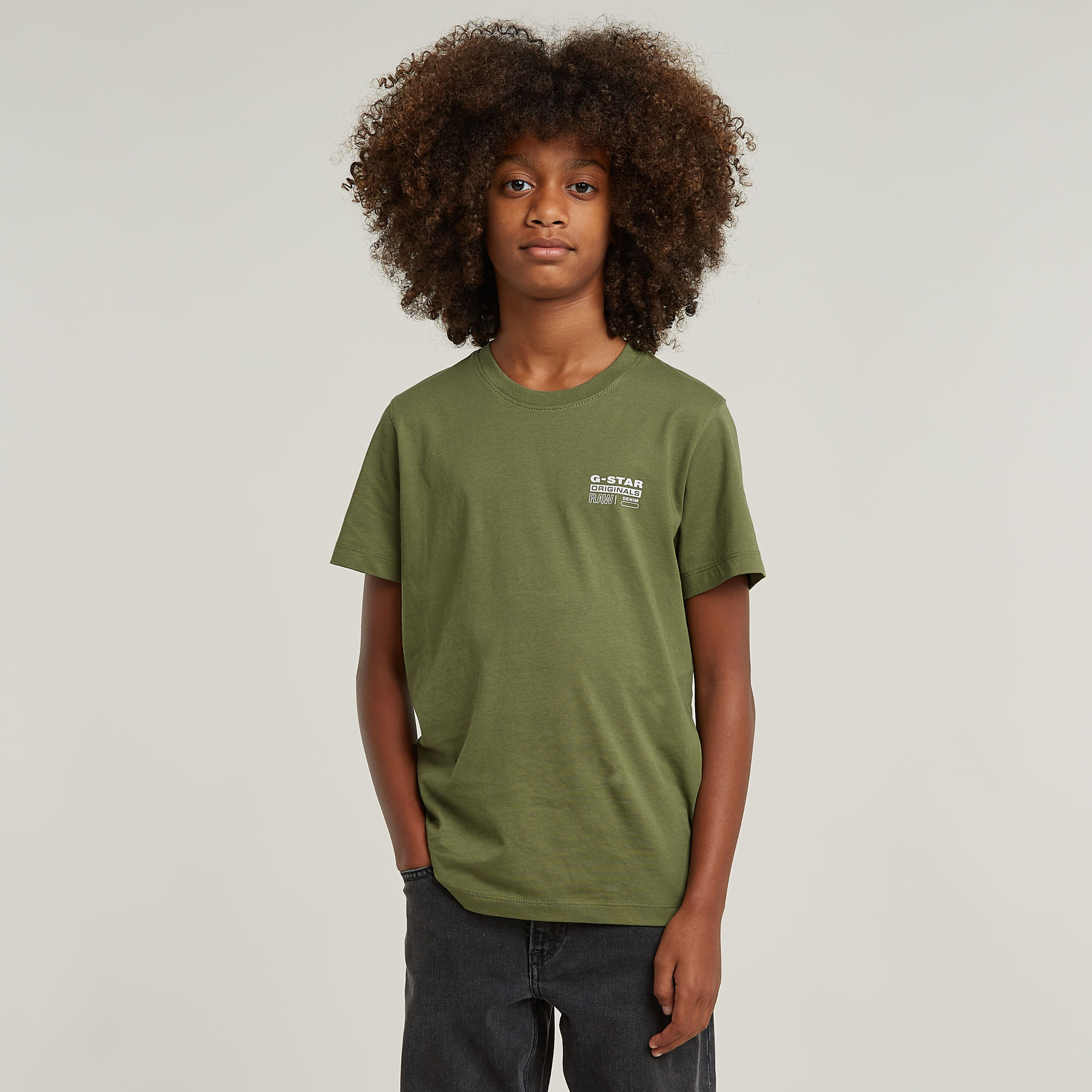 G-Star RAW Jongens T-Shirt Regular Logo Basic - Groen - jongens