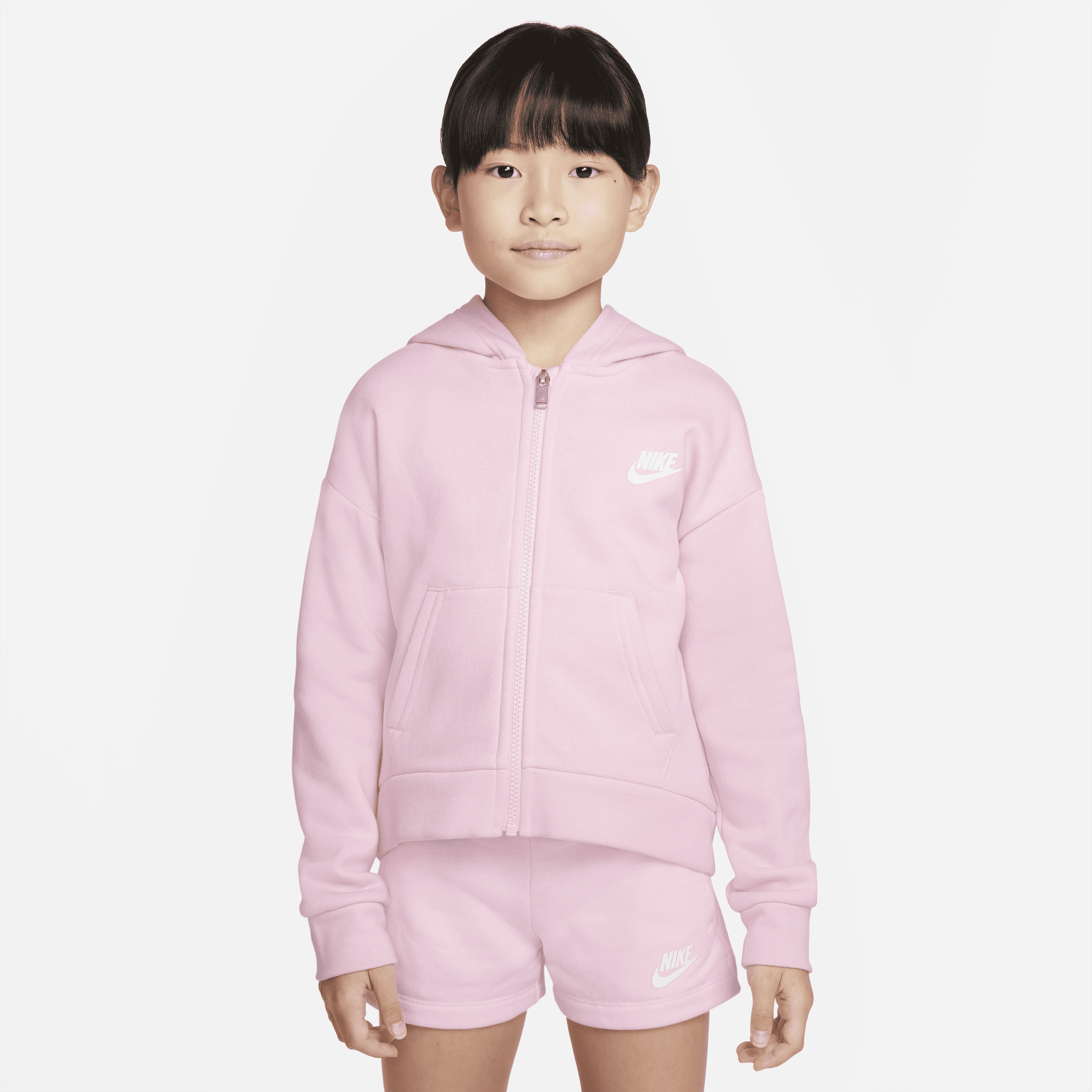 Nike Club Fleece Hoodie met rits voor kleuters - Roze