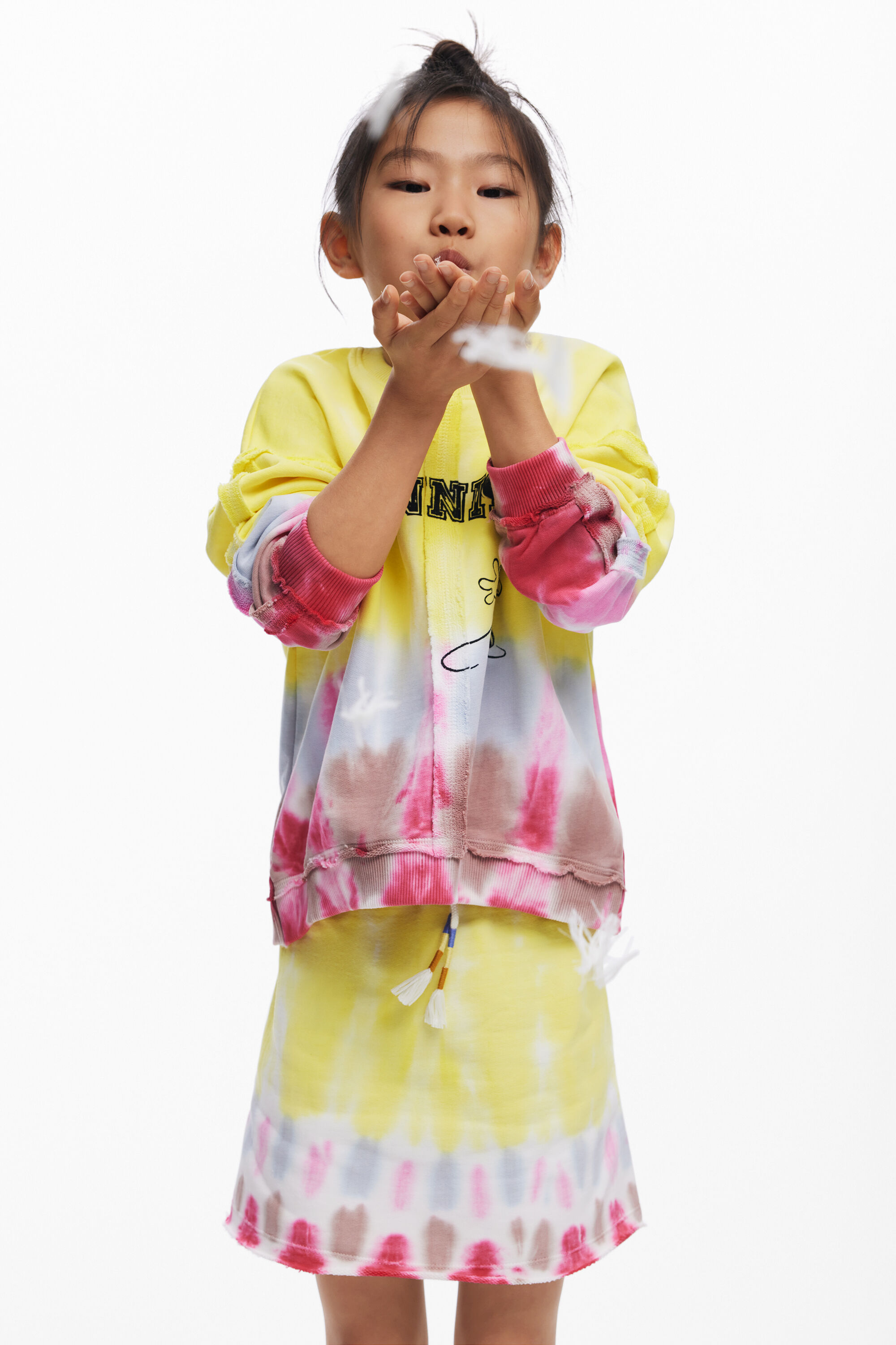 Desigual Korte tie-dye rok - MATERIAL FINISHES