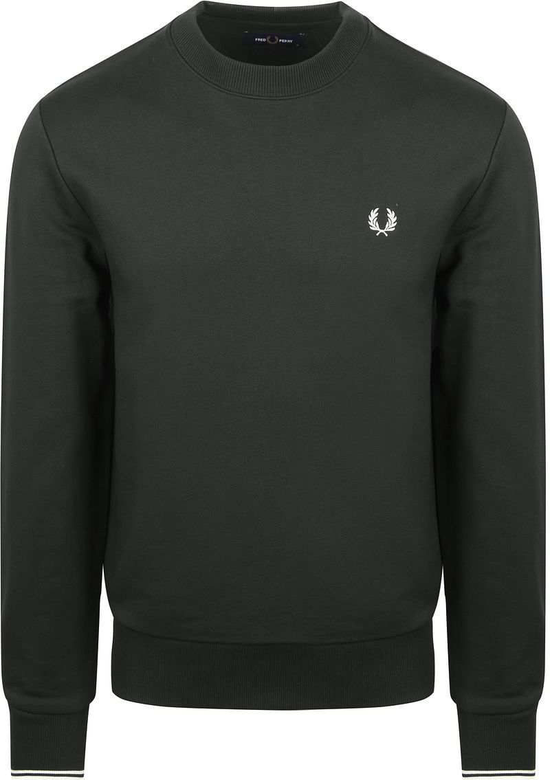 Fred Perry Sweater Logo Donkergroen