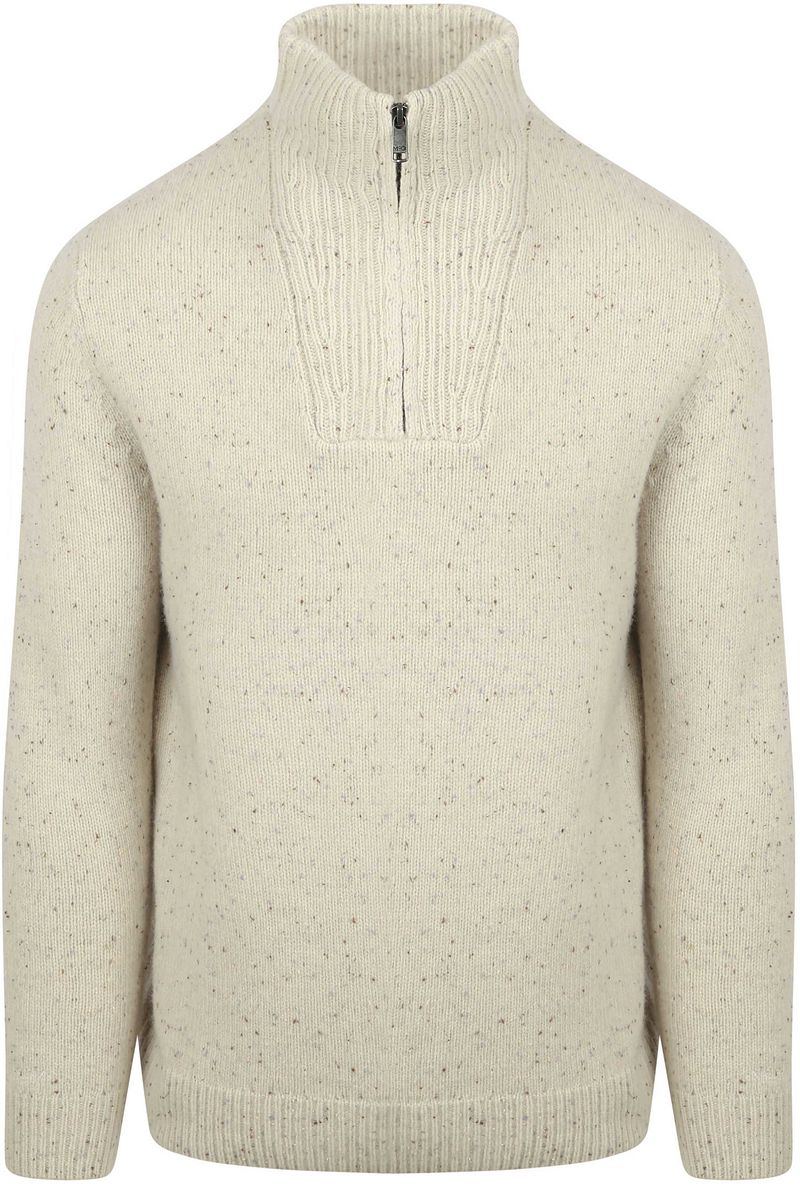 McGregor Half Zip Trui Lamswol Blend Ecru