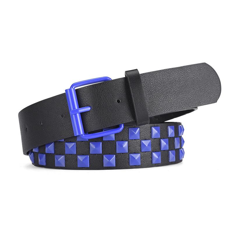 Mango Event Breedte 3.8cm Hip-hop Punk Dames Riem Modetrend Alles-combineerbaar Jeans Accessoires Ceintuur Muziekfestival Y2k Meisje Pu Tailleband 107cm blauw