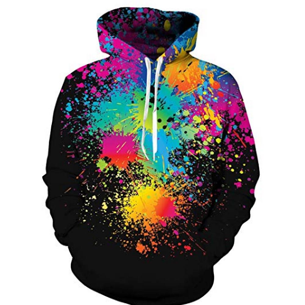 Xiao Xiang Lente Herfst Heren Hoodie 3D-print Engel Patroon Heren Hoodie Mode Casual Lange Mouw Persoonlijkheid Hoodies Tops 4XL