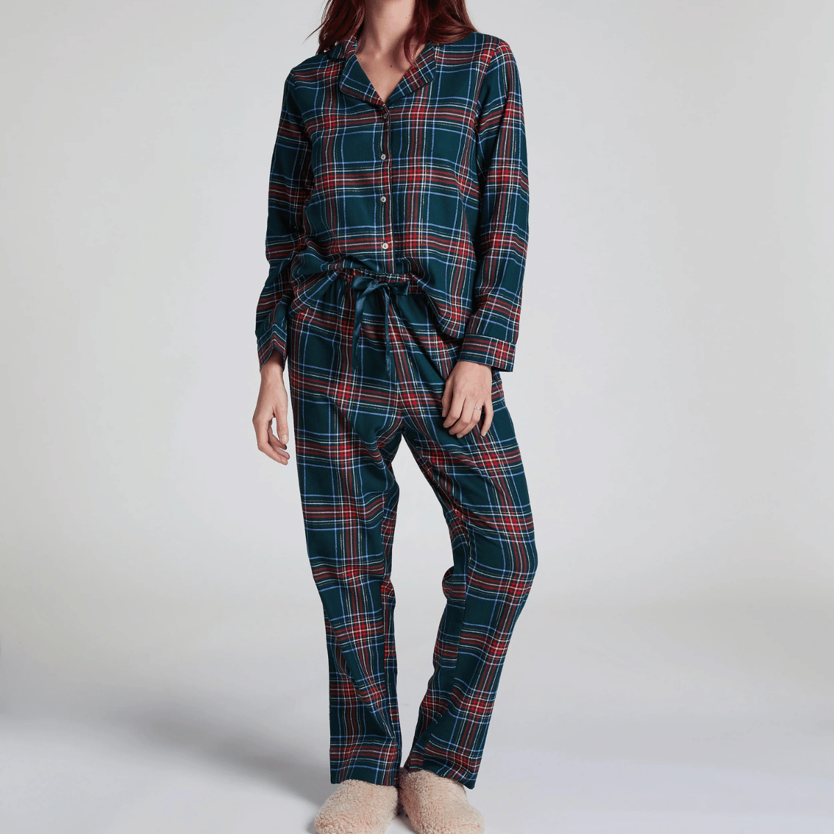Hunkemöller Flannel Twill Check pyjama's, groen