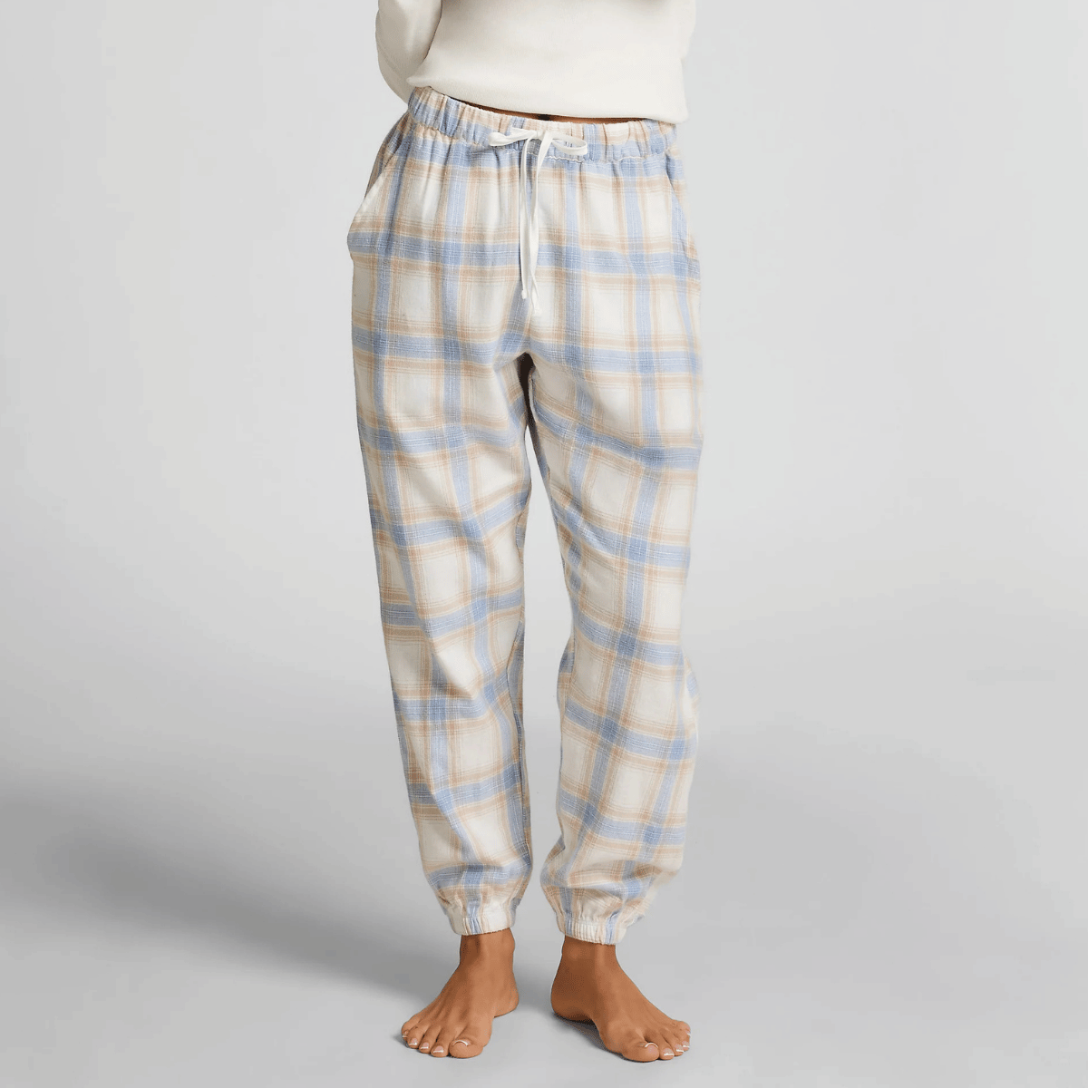 Hunkemöller Flannel Twill Check pyjamabroek, blauw